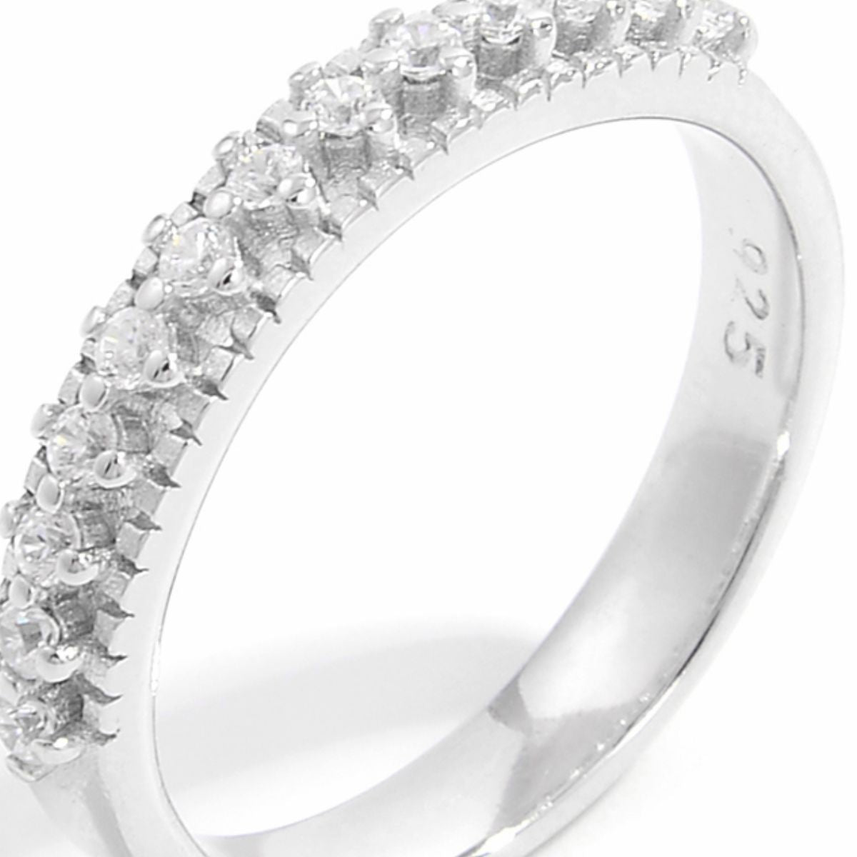 925 Sterling Silver Inlaid Zircon Ring - Charming Charlie