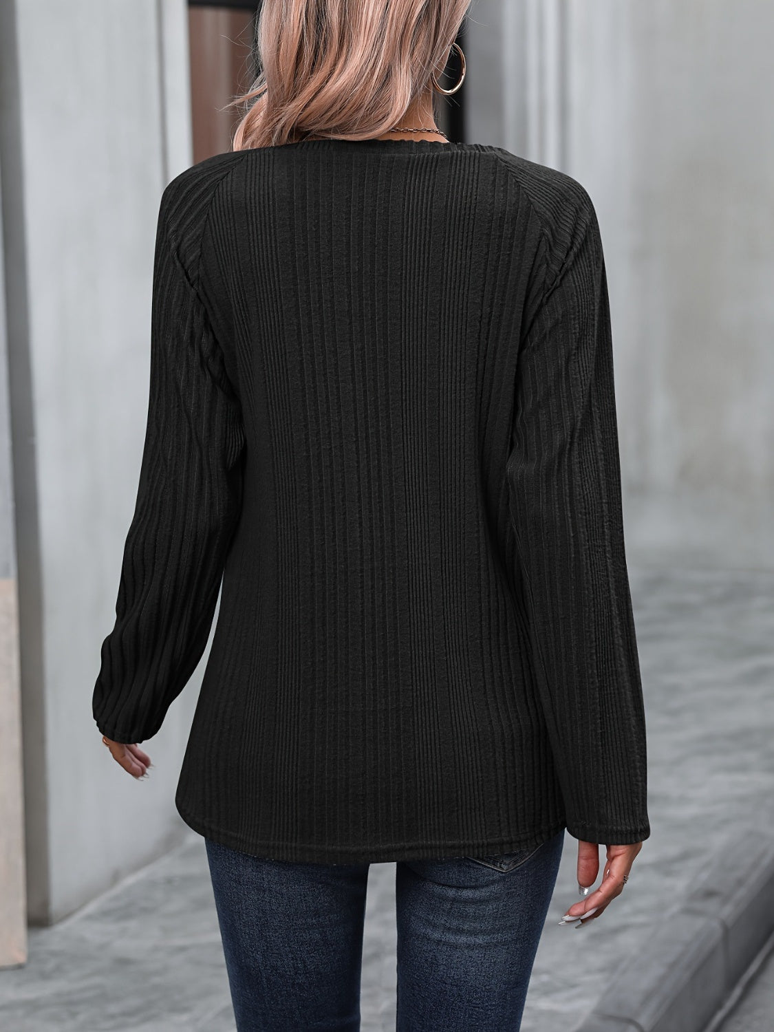 Round Neck Long Sleeve T-Shirt - Charming Charlie