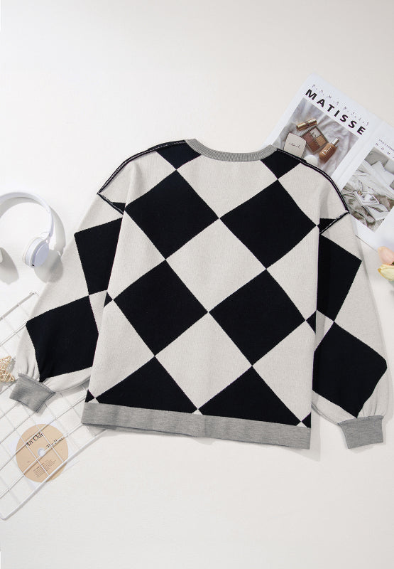 Color Block Button Down Long Sleeve Cardigan - Charming Charlie