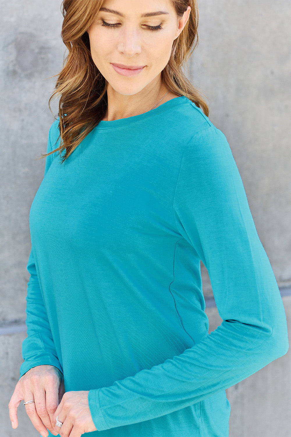 Basic Bae Full Size Round Neck Long Sleeve Top - Charming Charlie