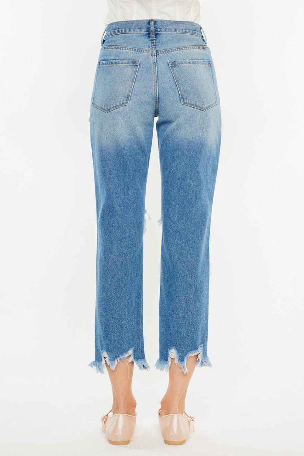 Kancan Distressed Frayed Hem Cropped Jeans - Charming Charlie