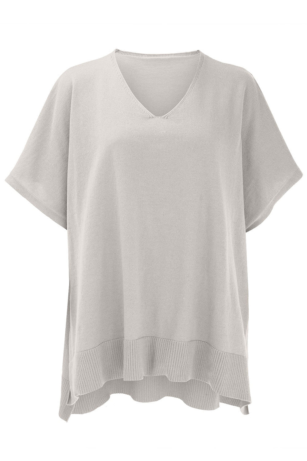 Slit V-Neck Half Sleeve Knit Top - Charming Charlie