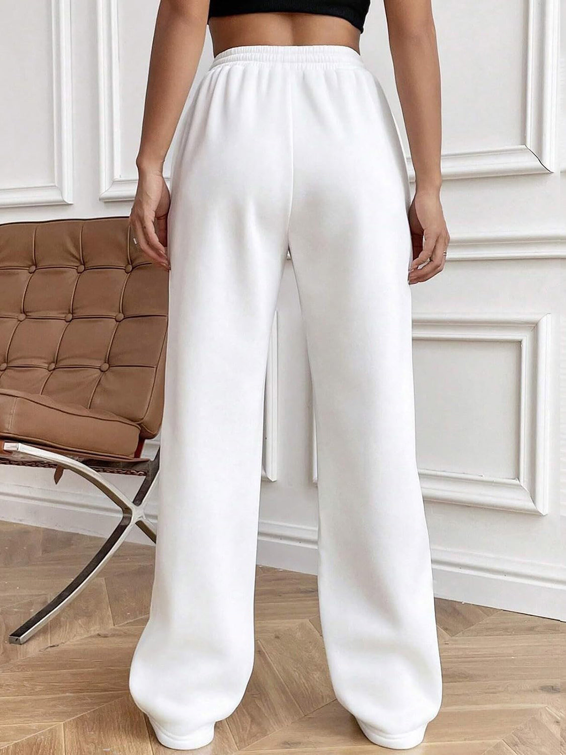 Drawstring Elastic Waist Pants with Pockets - Charming Charlie