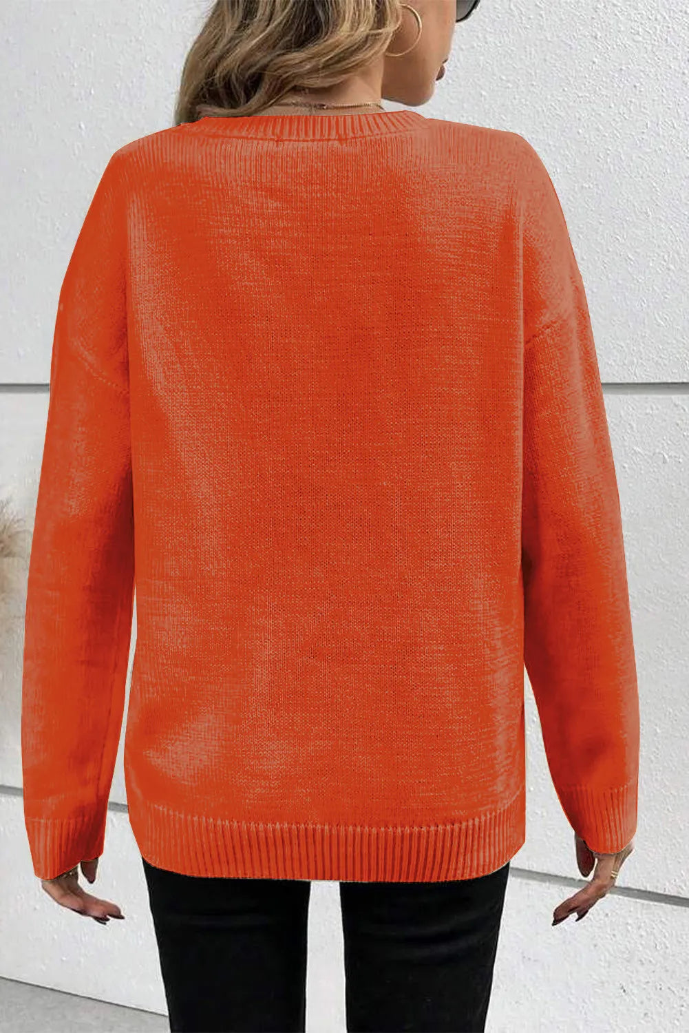 BOO Round Neck Long Sleeve Sweater - Charming Charlie