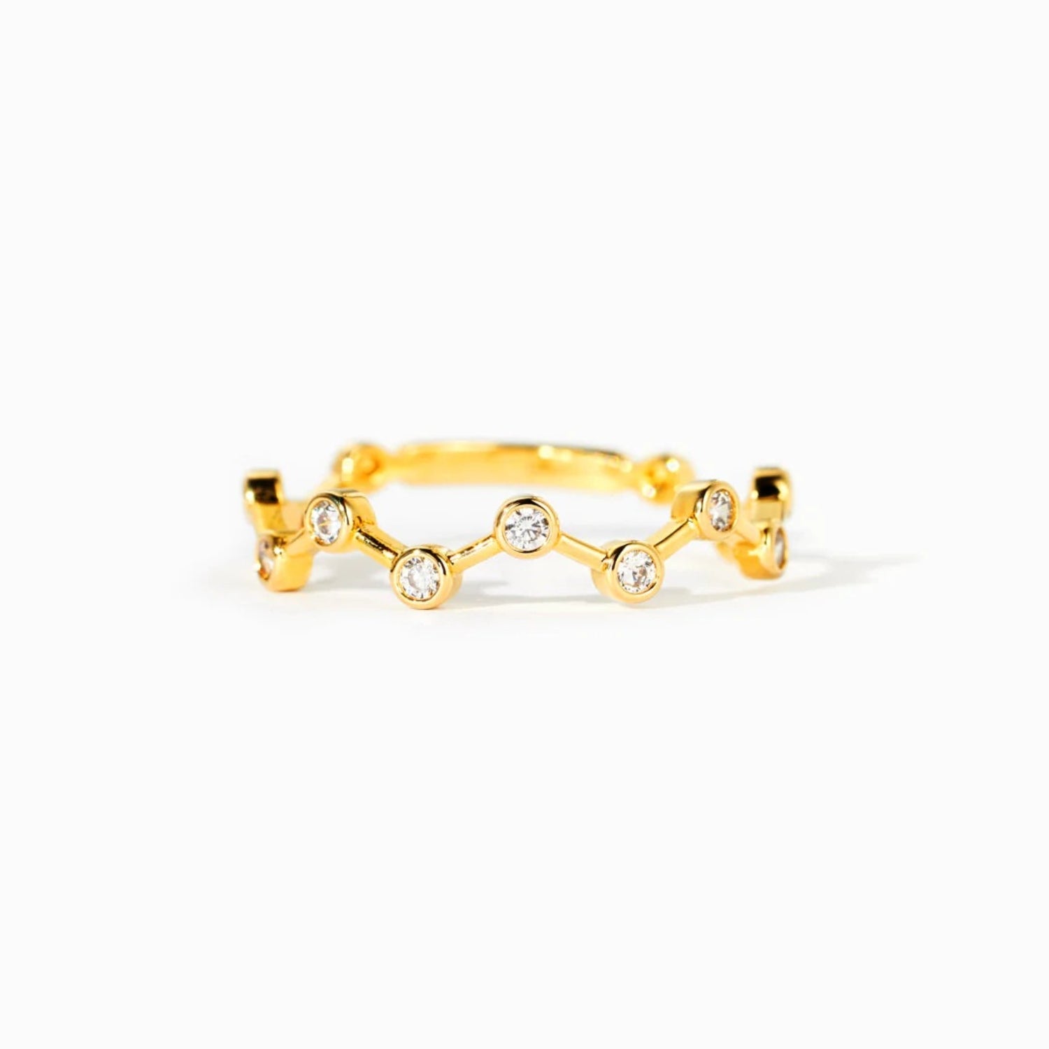 18K Gold-Plated 925 Sterling Silver Zircon Ring - Charming Charlie