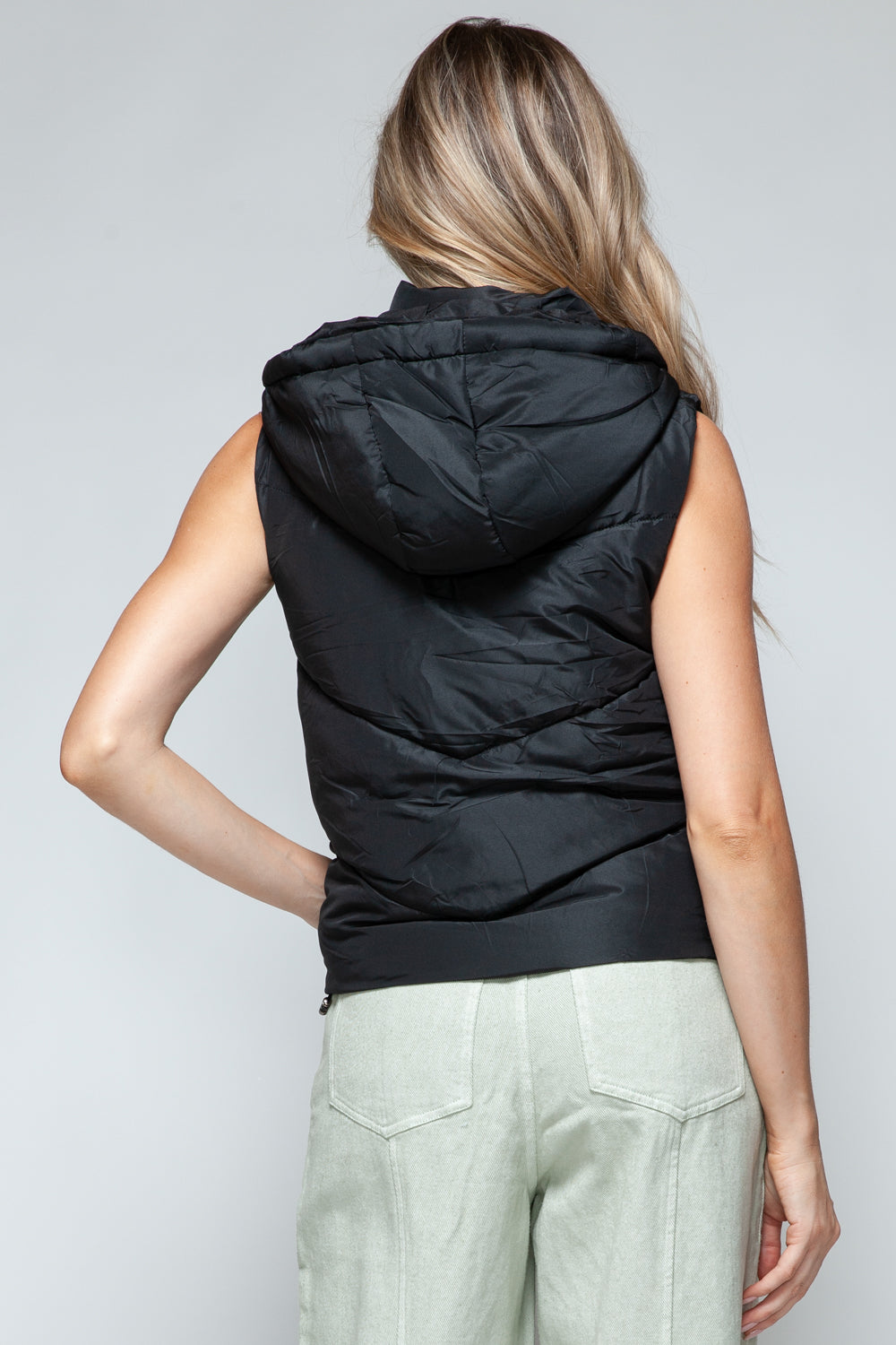 Snobbish Zip Up Quilted Hooded Vest - Charming Charlie
