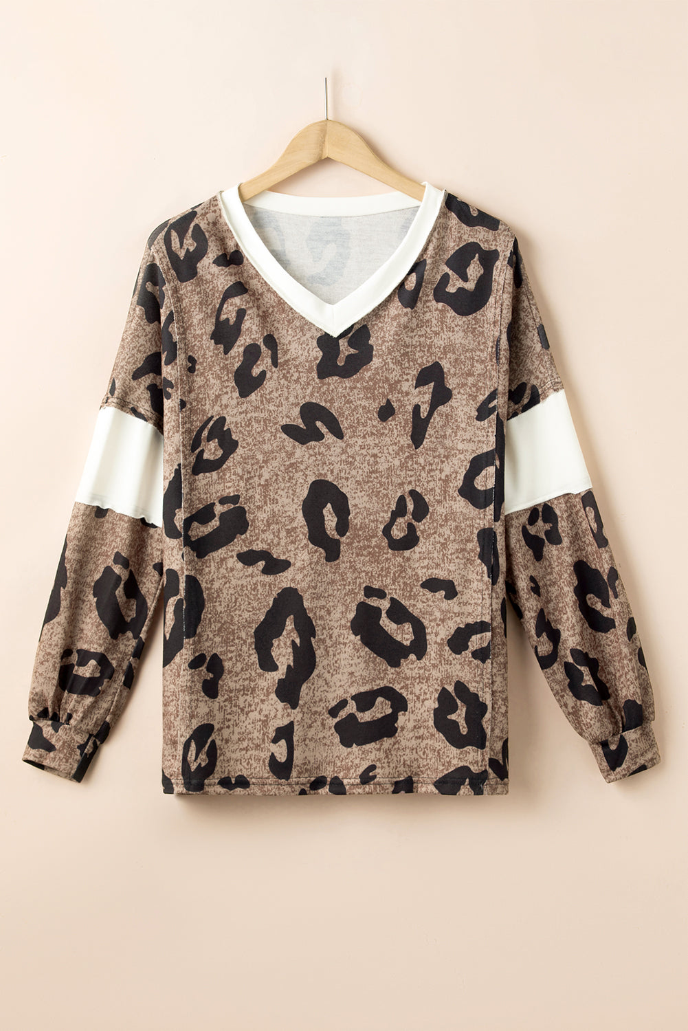 Leopard V-Neck Long Sleeve Blouse - Charming Charlie