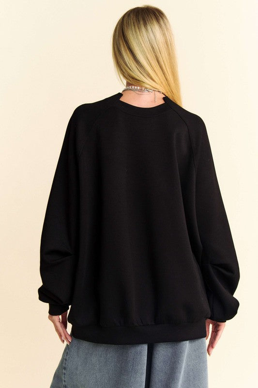 Davi & Dani Round Neck Raglan Sleeve Sweatshirt - Charming Charlie
