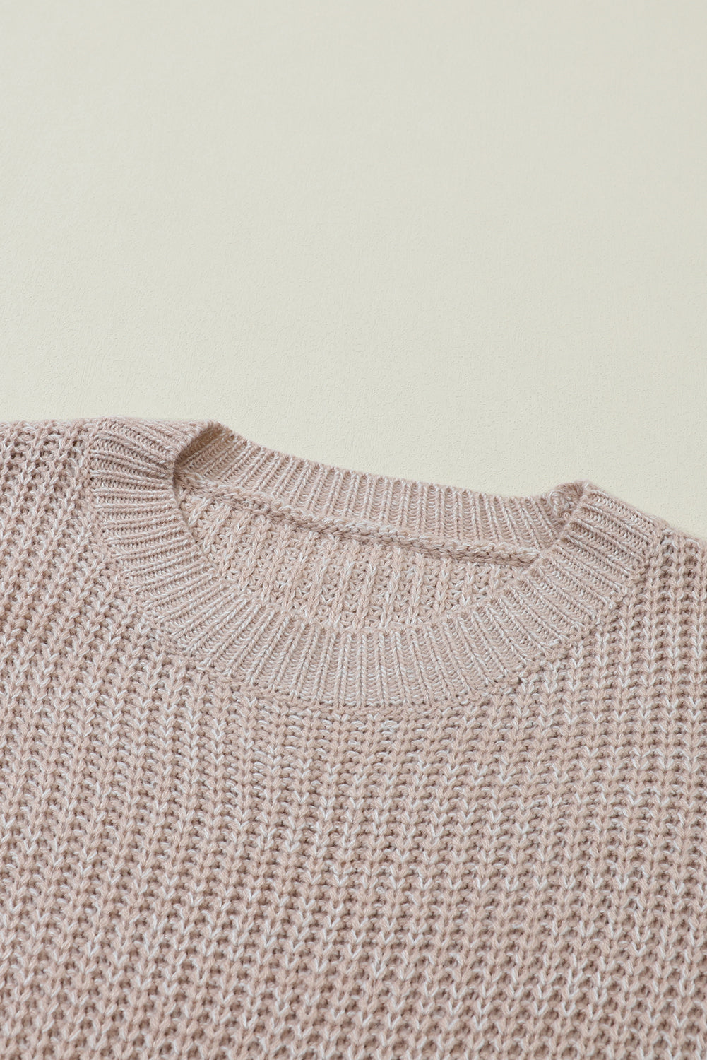 Cable-Knit Round Neck Dropped Shoulder Sweater - Charming Charlie