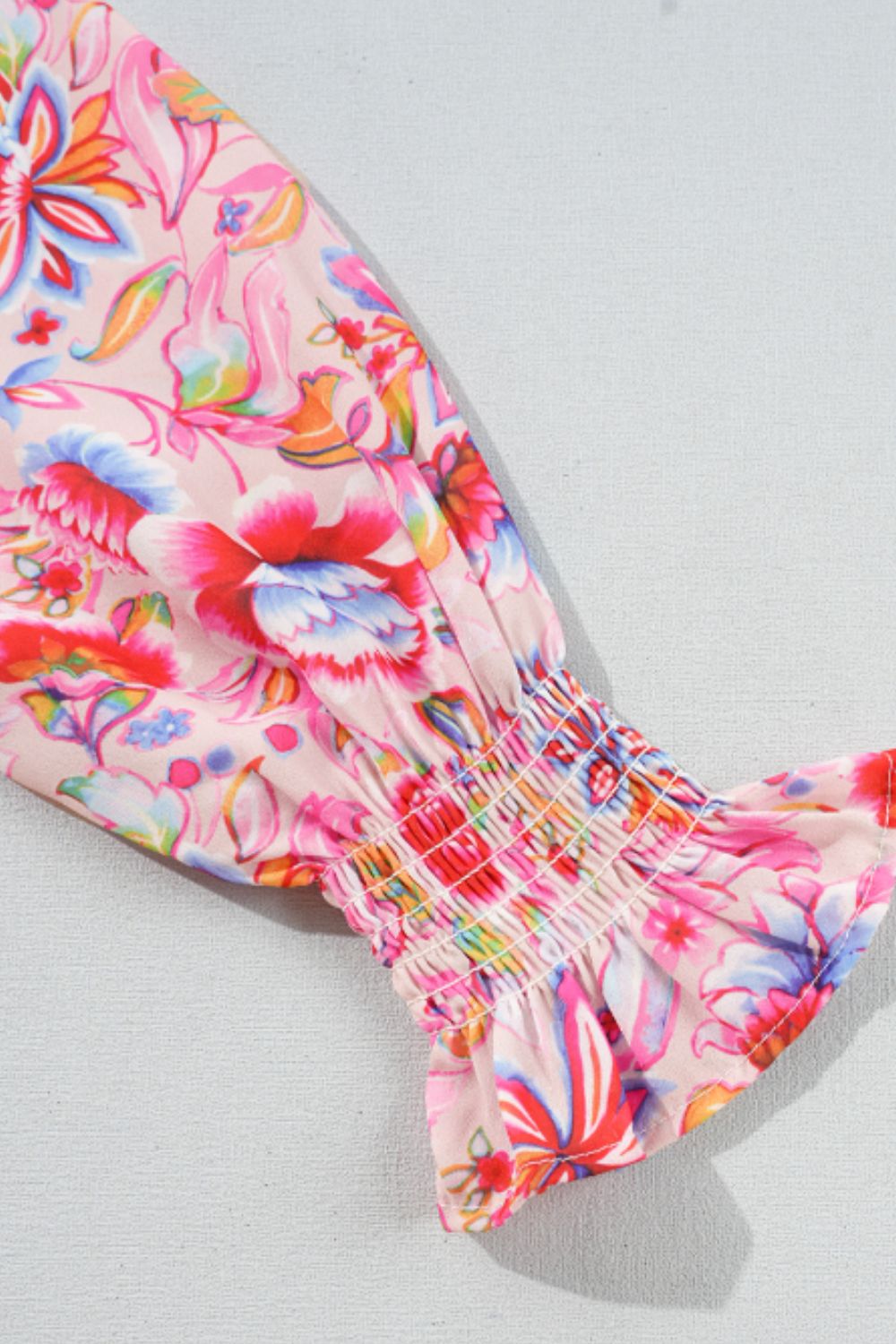 Printed Round Neck Flounce Sleeve Sweater - Charming Charlie