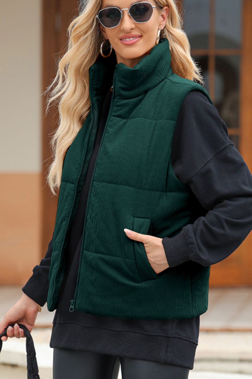 Zip Up Turtleneck Vest Coat - Charming Charlie