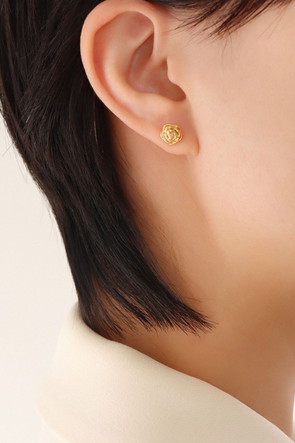 Titanium Steel Flower Stud Earrings - Charming Charlie