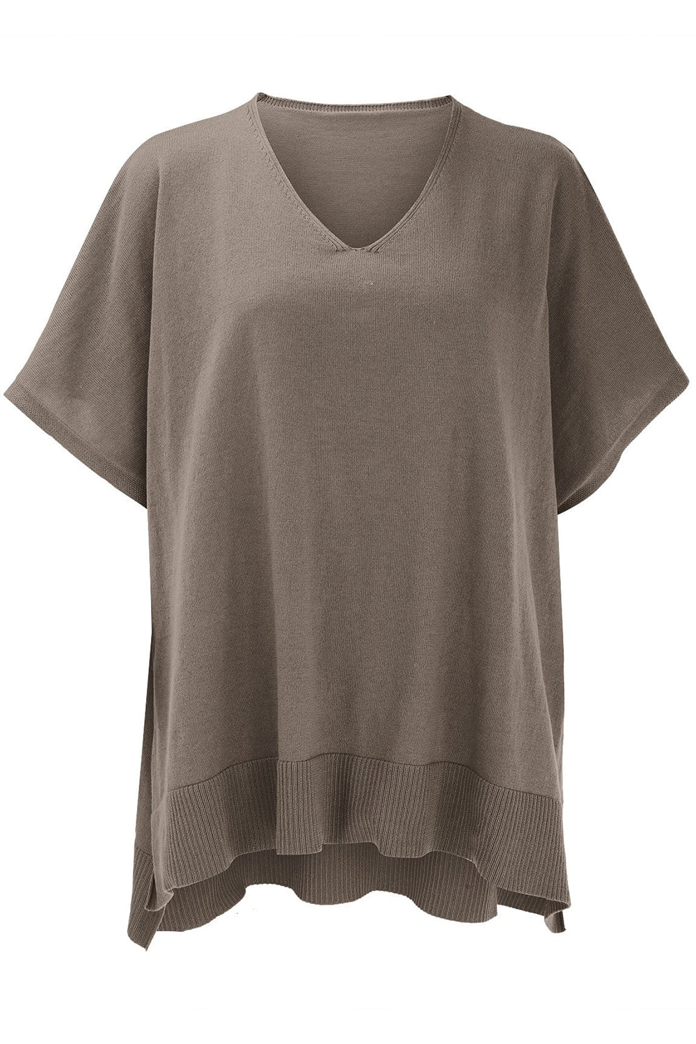 Slit V-Neck Half Sleeve Knit Top - Charming Charlie