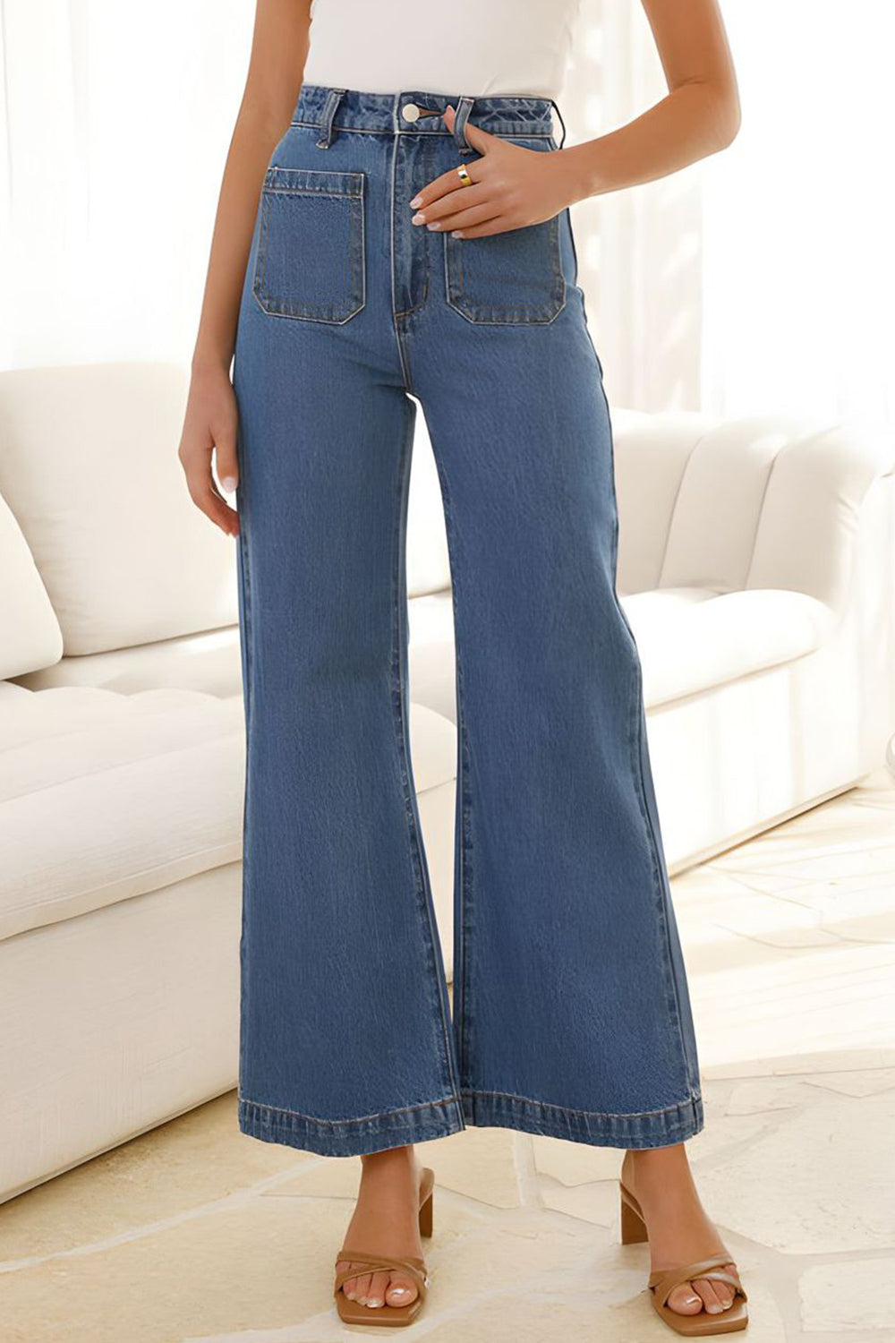 High Waist Bootcut Jeans with Pockets - Charming Charlie