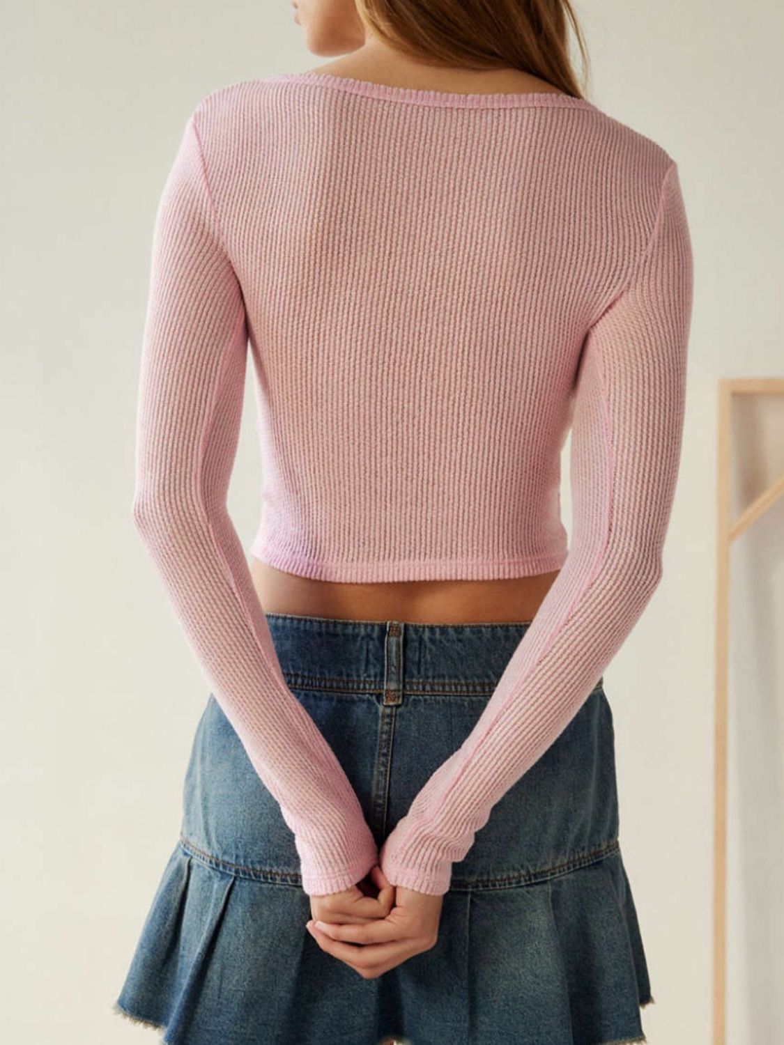 Notched Long Sleeve T-Shirt - Charming Charlie