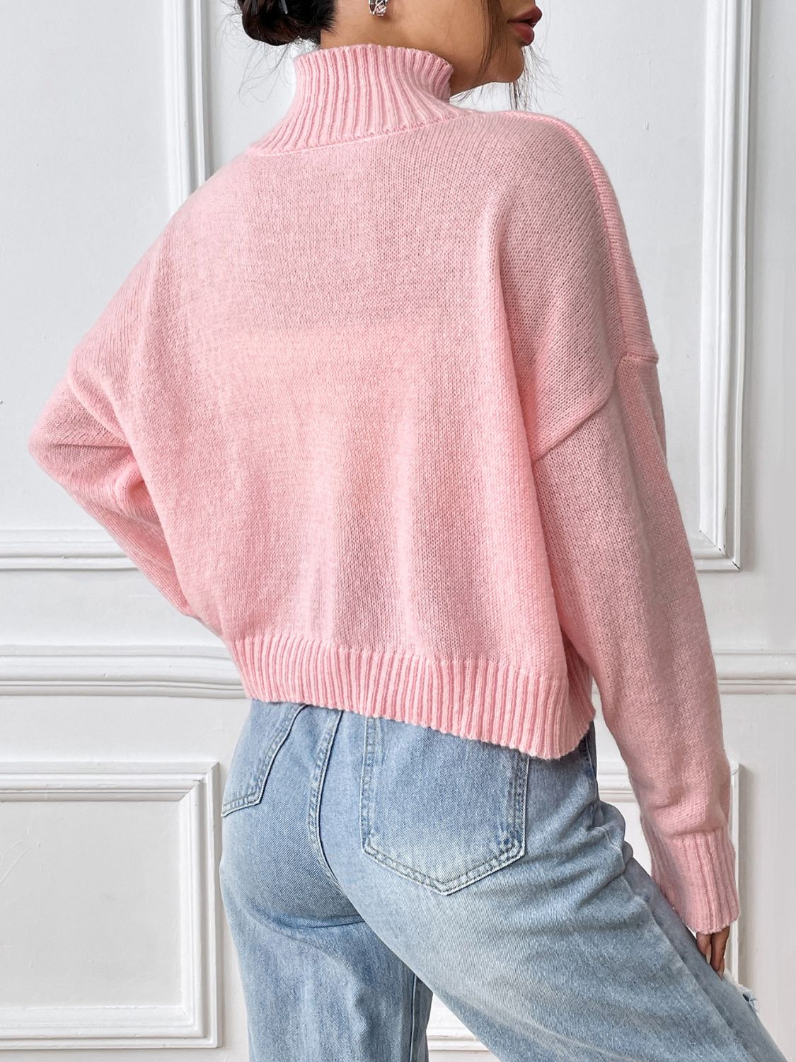 Bow Turtleneck Long Sleeve Sweater - Charming Charlie