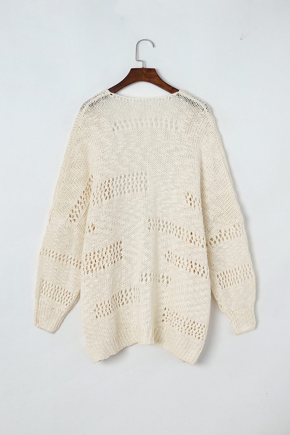 Openwork Open Front Long Sleeve Cardigan - Charming Charlie