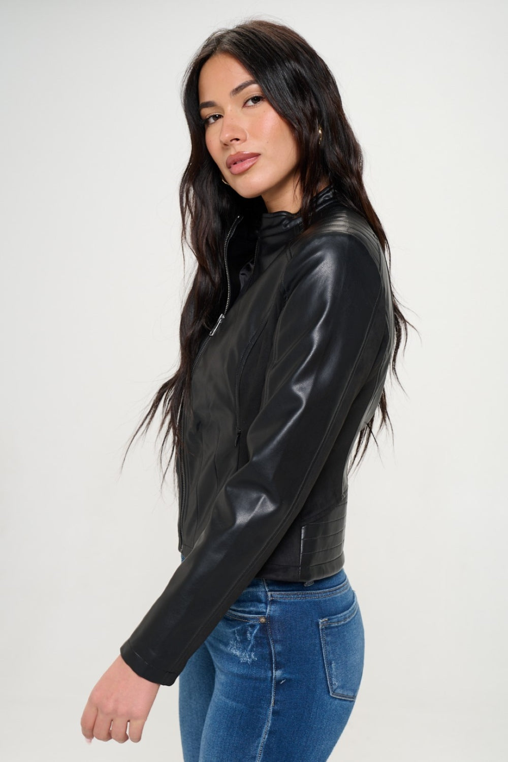 Coalition LA Zip Up Vegan Moto Jacket - Charming Charlie