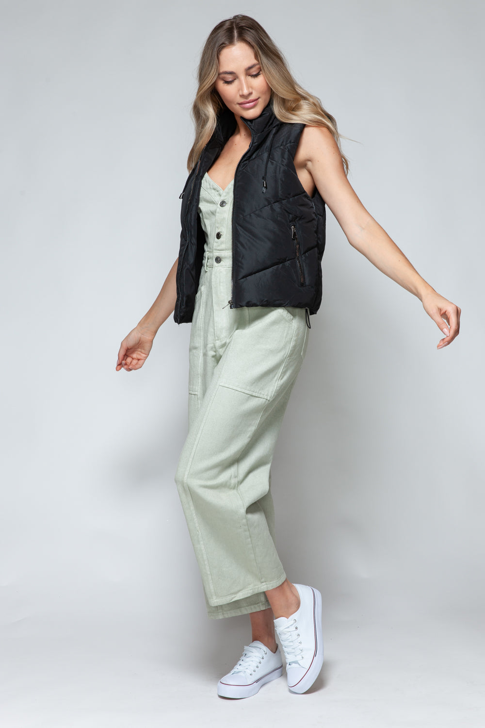 Snobbish Zip Up Quilted Hooded Vest - Charming Charlie