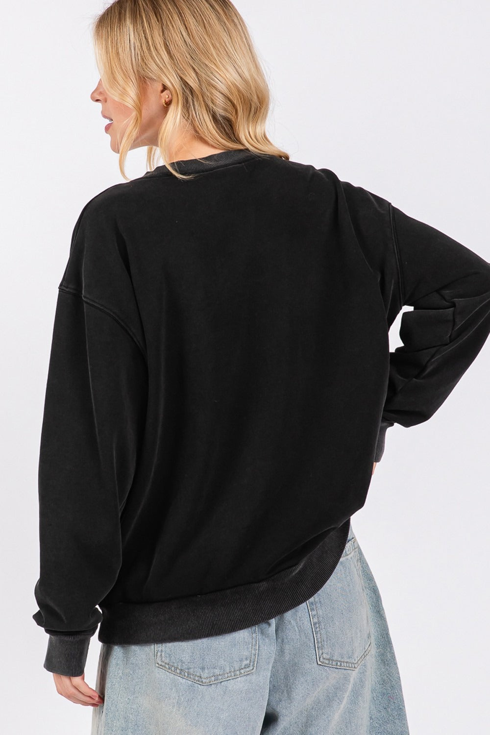 SAGE + FIG USA Letter Patch Round Neck Sweatshirt - Charming Charlie