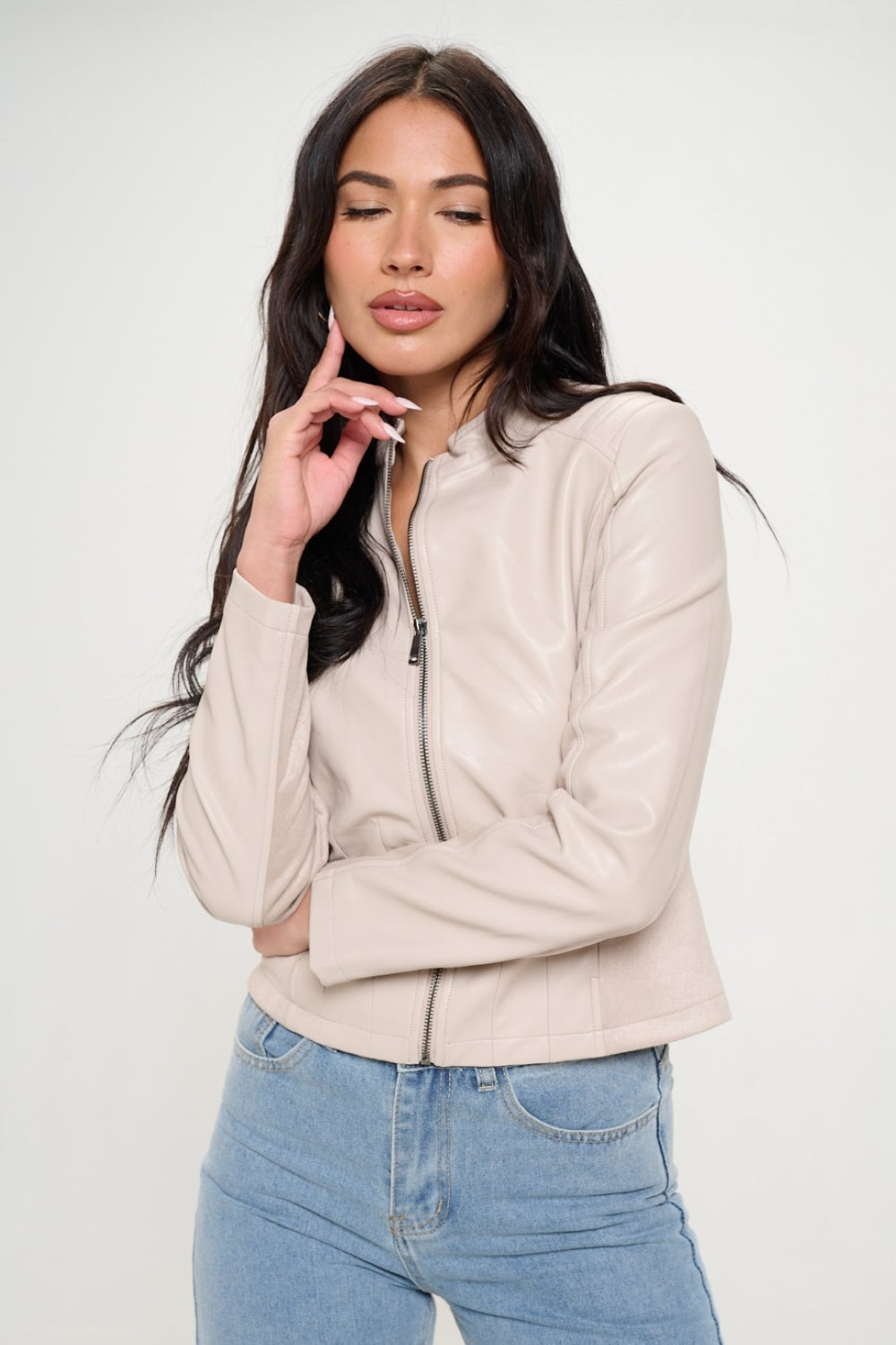 Coalition LA Zip Up Vegan Moto Jacket - Charming Charlie