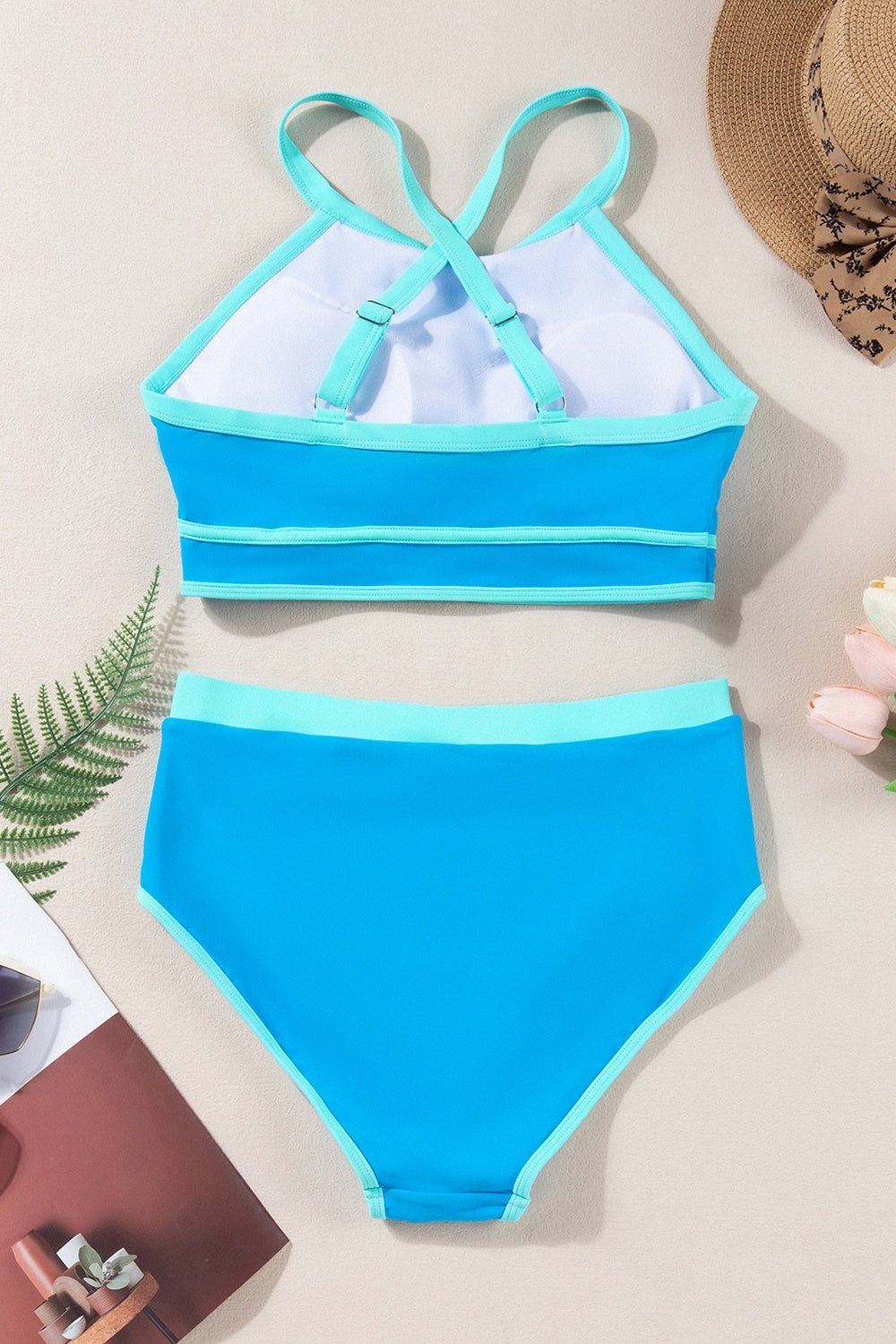 Crisscross Round Neck Two-Piece Swim Set - Charming Charlie