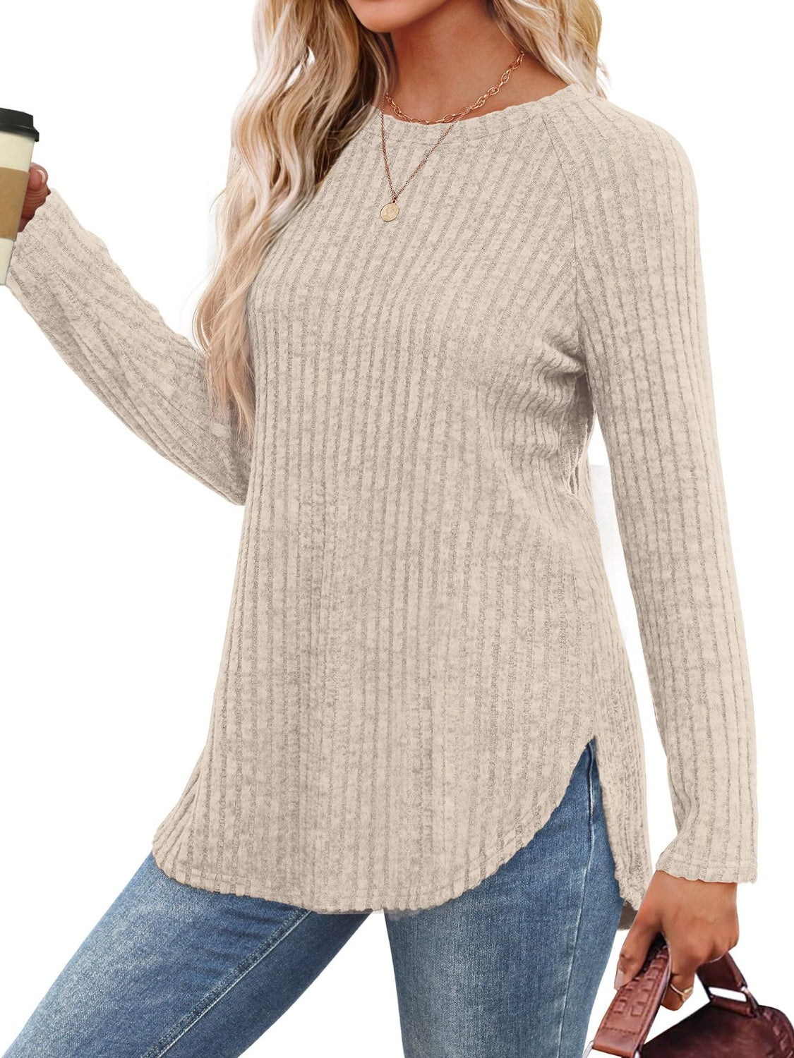 Round Neck Raglan Sleeve T-Shirt - Charming Charlie