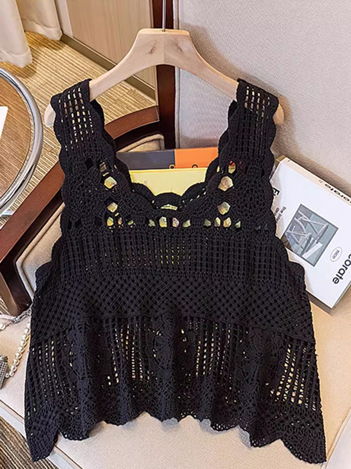 Openwork Scoop Neck Tank - Charming Charlie