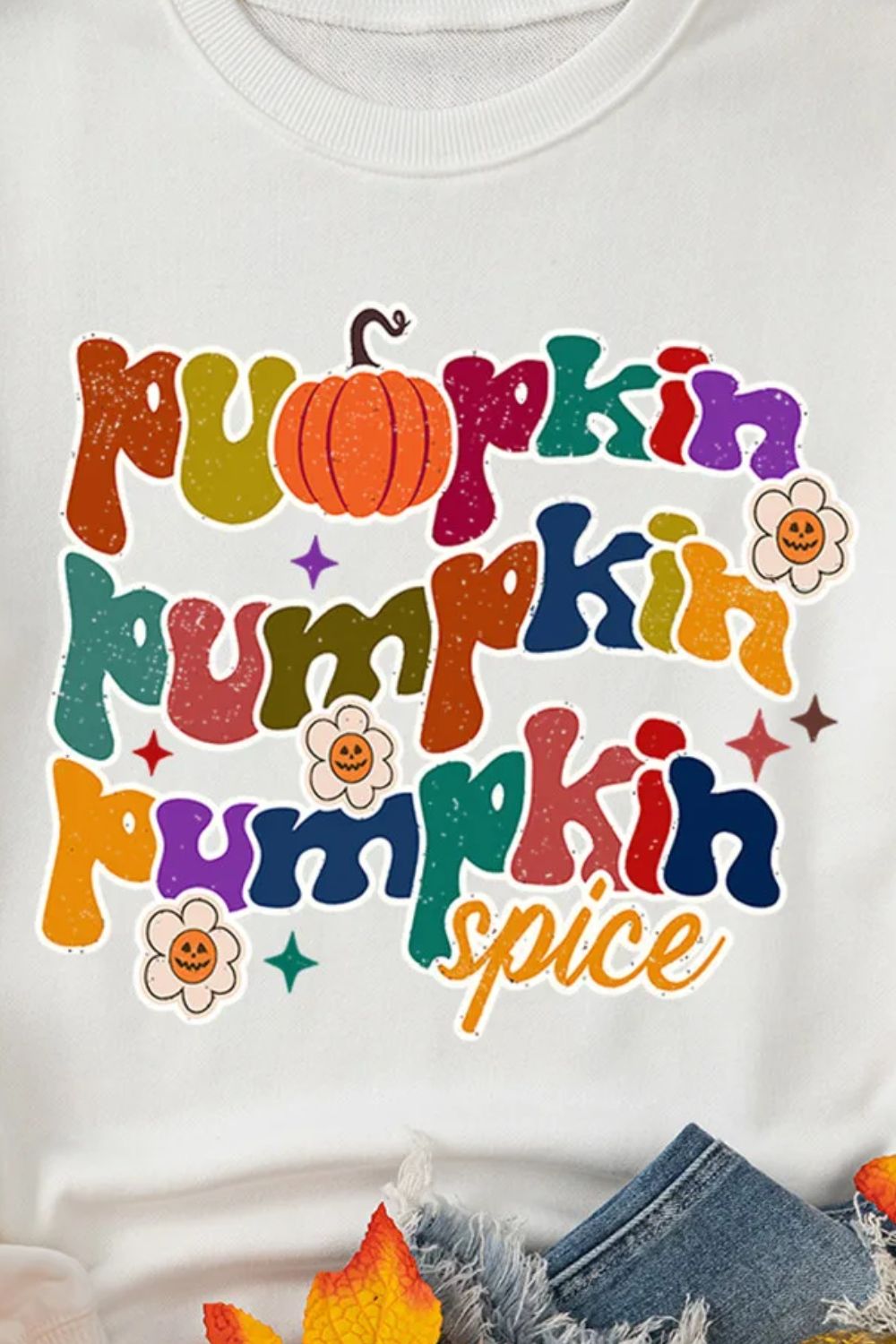 Letter Graphic Round Neck Long Sleeve Sweatshirt - Charming Charlie