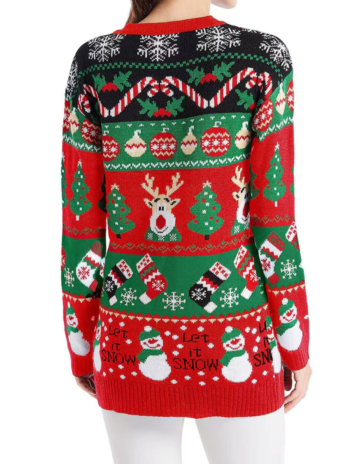Reindeer Button Up Long Sleeve Cardigan - Charming Charlie