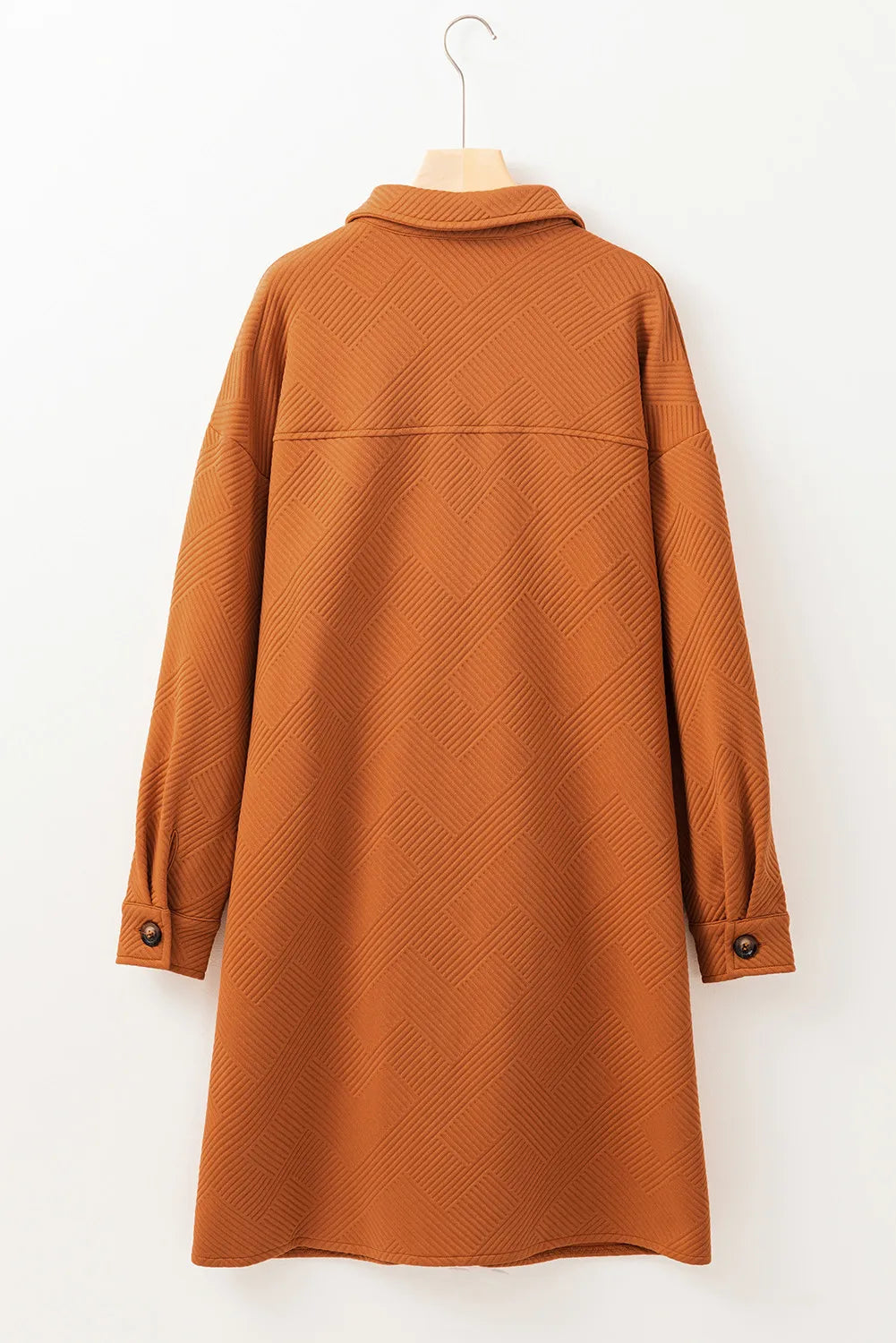 Textured Button Down Collared Neck Coat - Charming Charlie