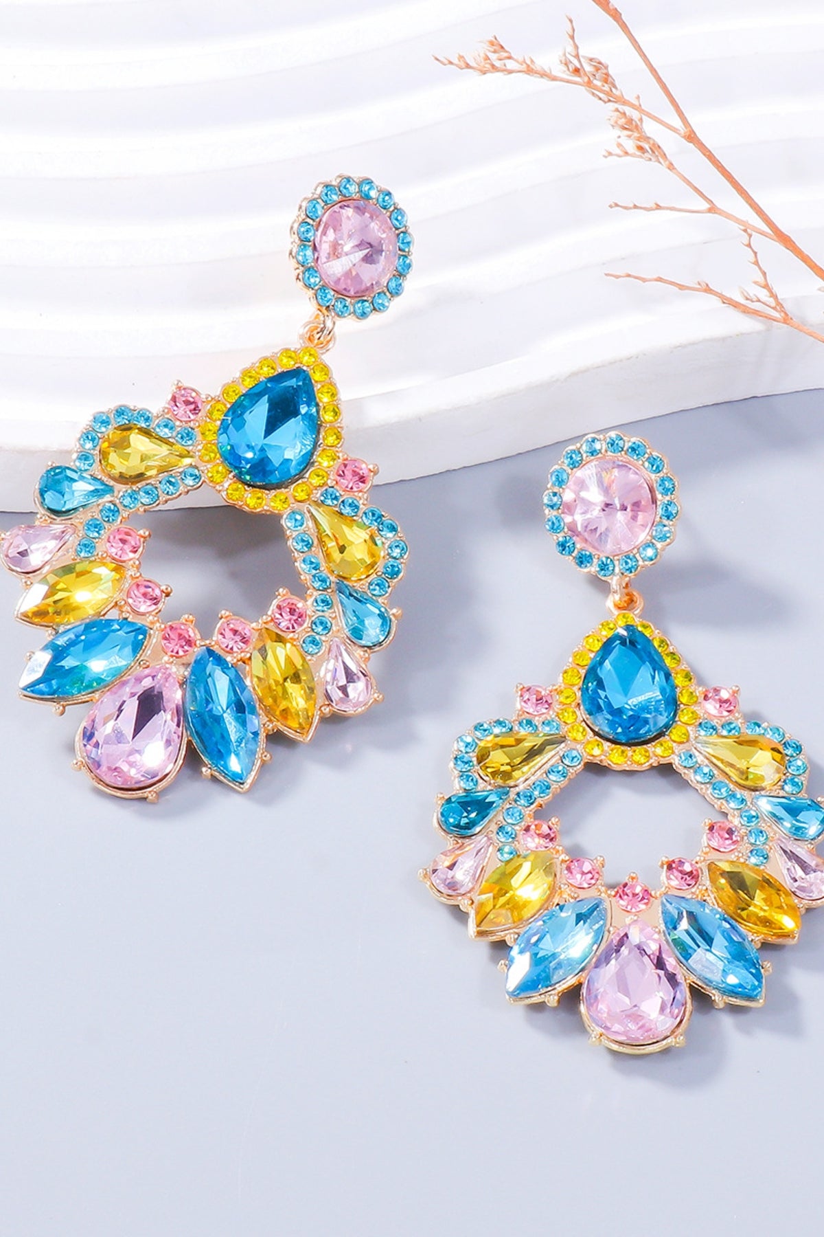 Alloy Rhinestone Dangle Earrings - Charming Charlie