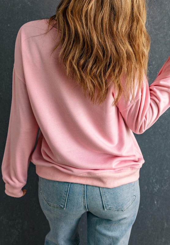 Valentine’s Day XOXO Round Neck Drop Shoulder Sweatshirt - Charming Charlie