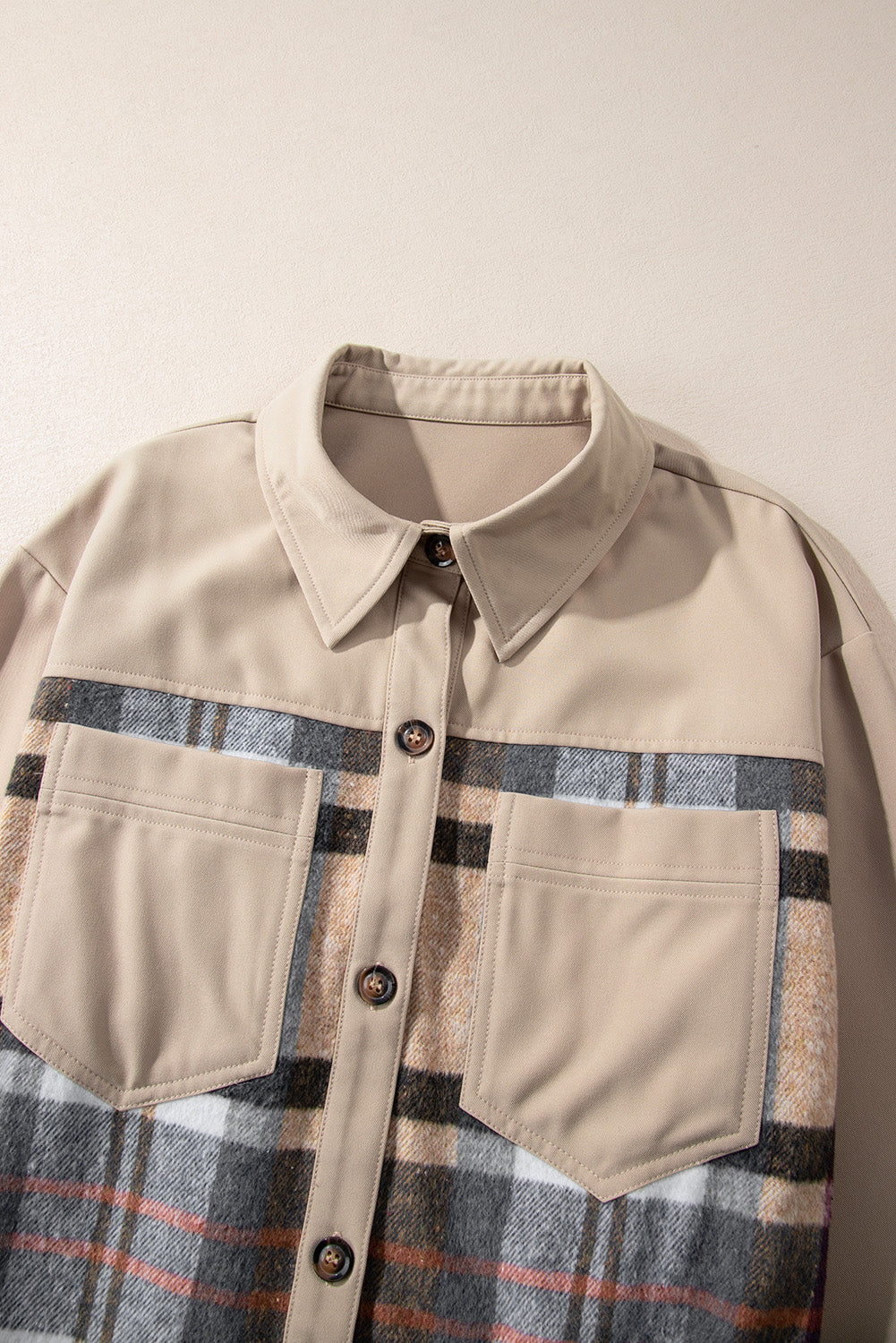 Pocketed Plaid Long Sleeve Mini Shirt Dress - Charming Charlie