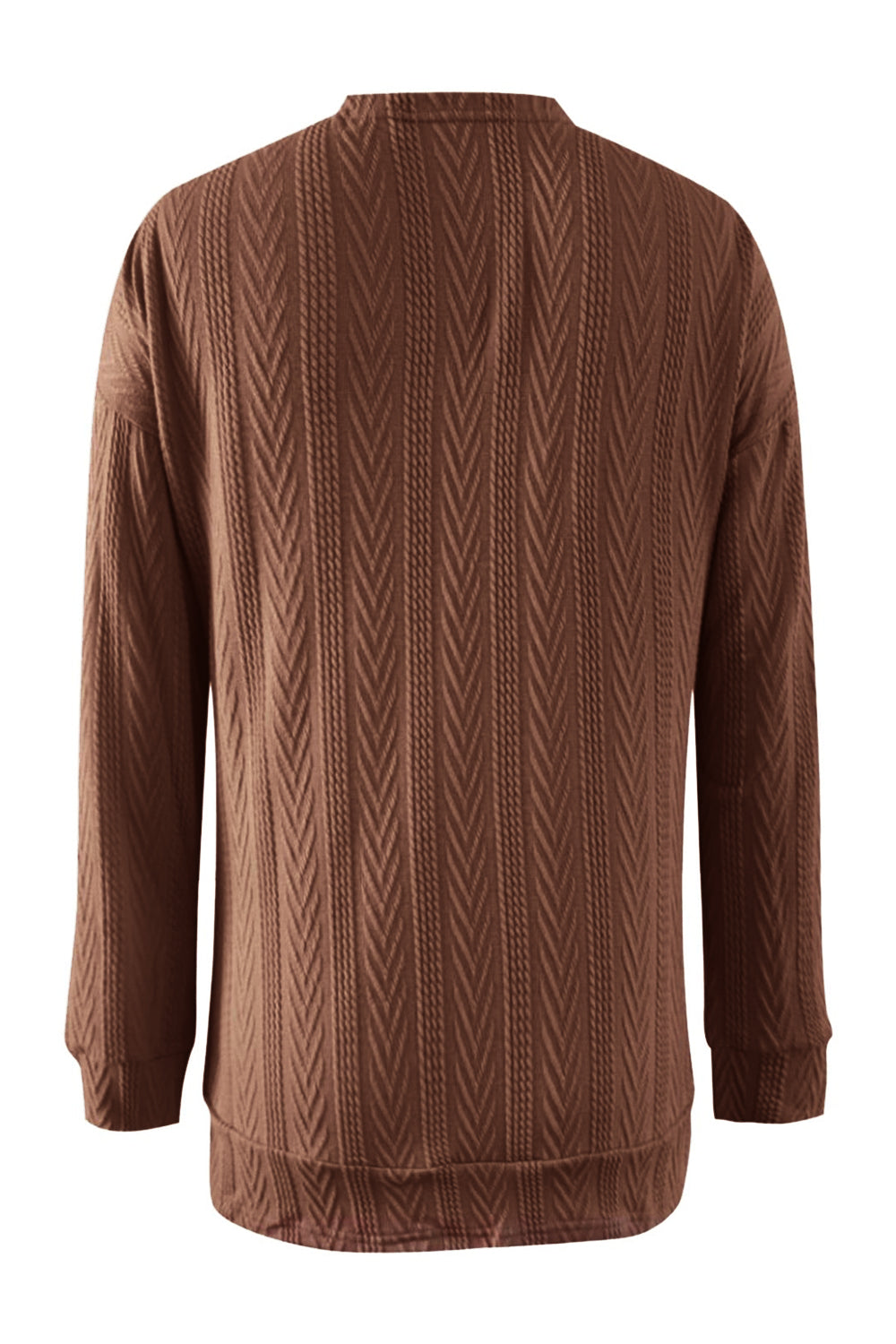 Full Size Textured Open Front Long Sleeve Cardigan - Charming Charlie