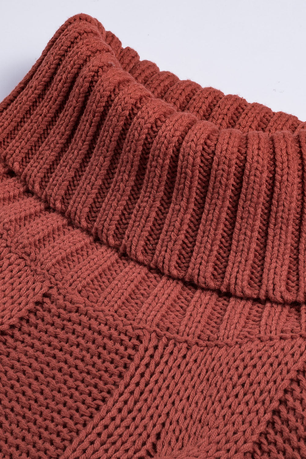 Cable-Knit Turtleneck Dropped Shoulder Sweater - Charming Charlie