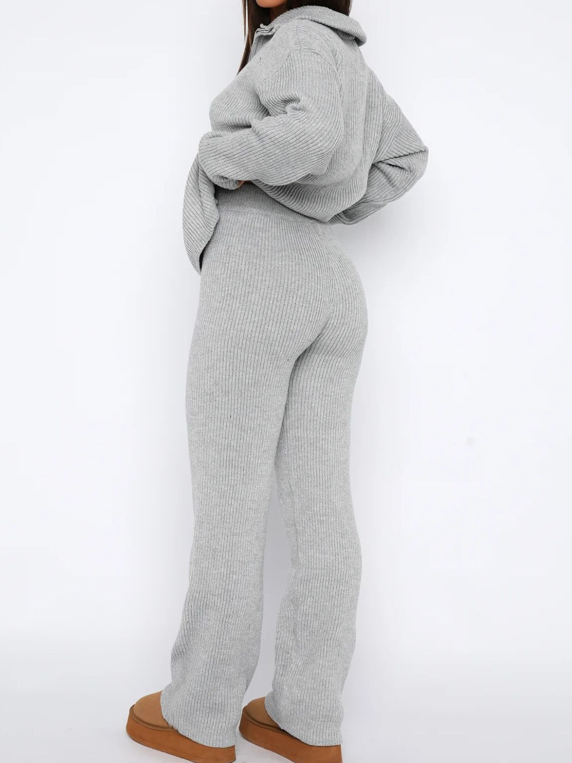 Quarter Zip Long Sleeve Top and Pants Set - Charming Charlie