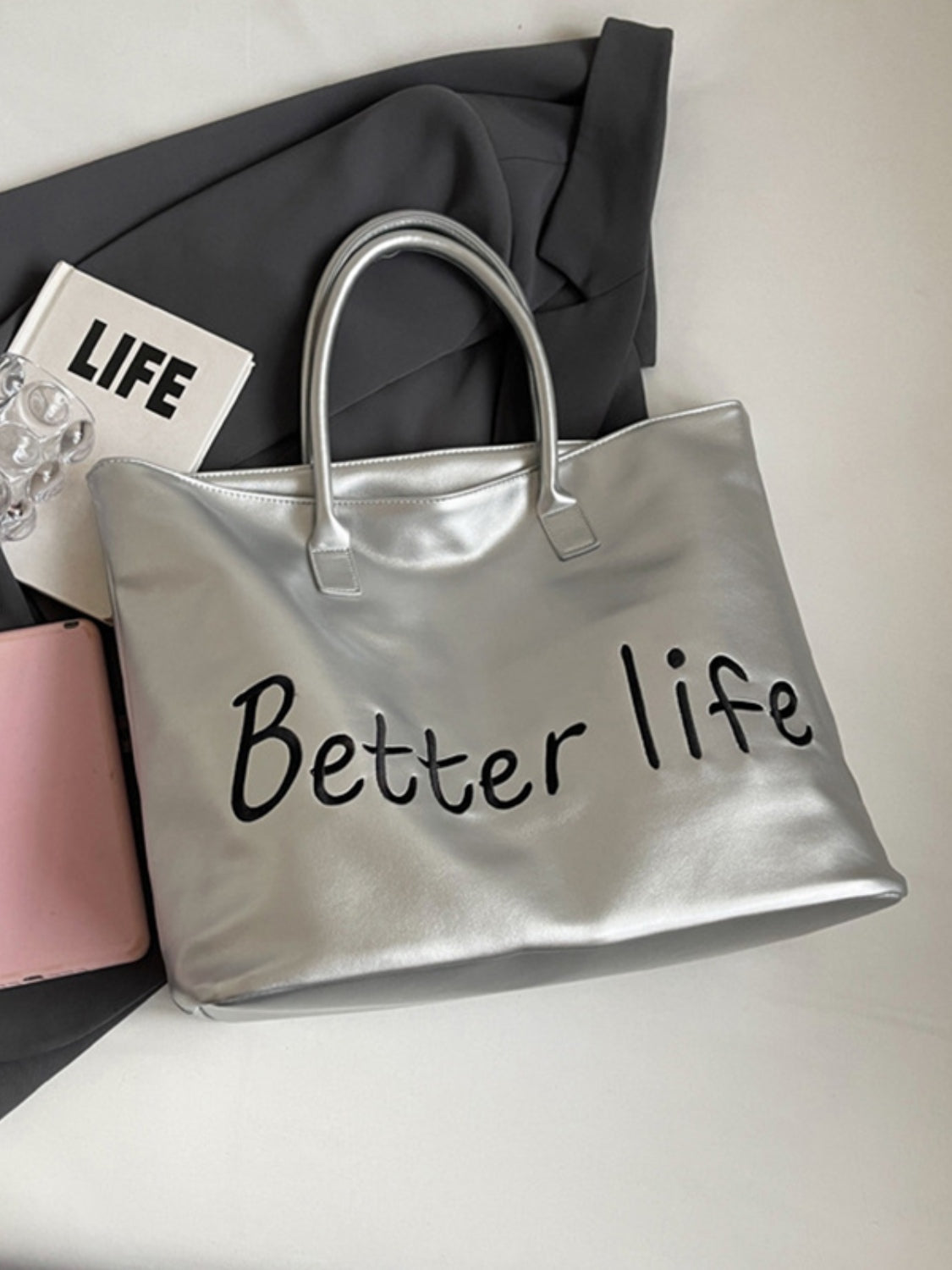 BETTER LIFE PU Leather Tote Bag - Charming Charlie