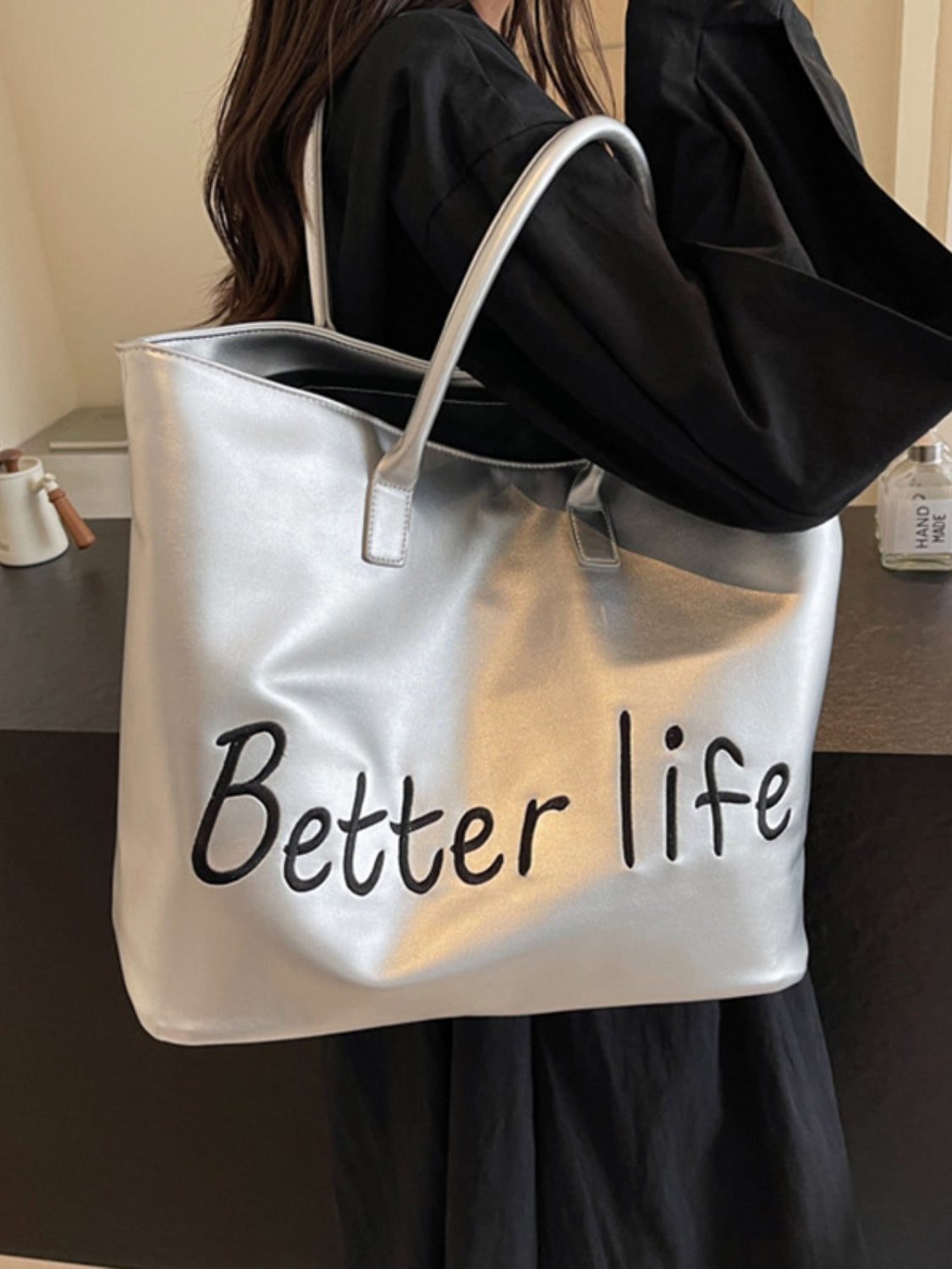 BETTER LIFE PU Leather Tote Bag - Charming Charlie