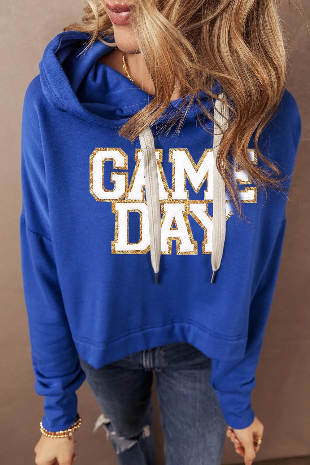GAME DAY Drawstring Long Sleeve Hoodie - Charming Charlie