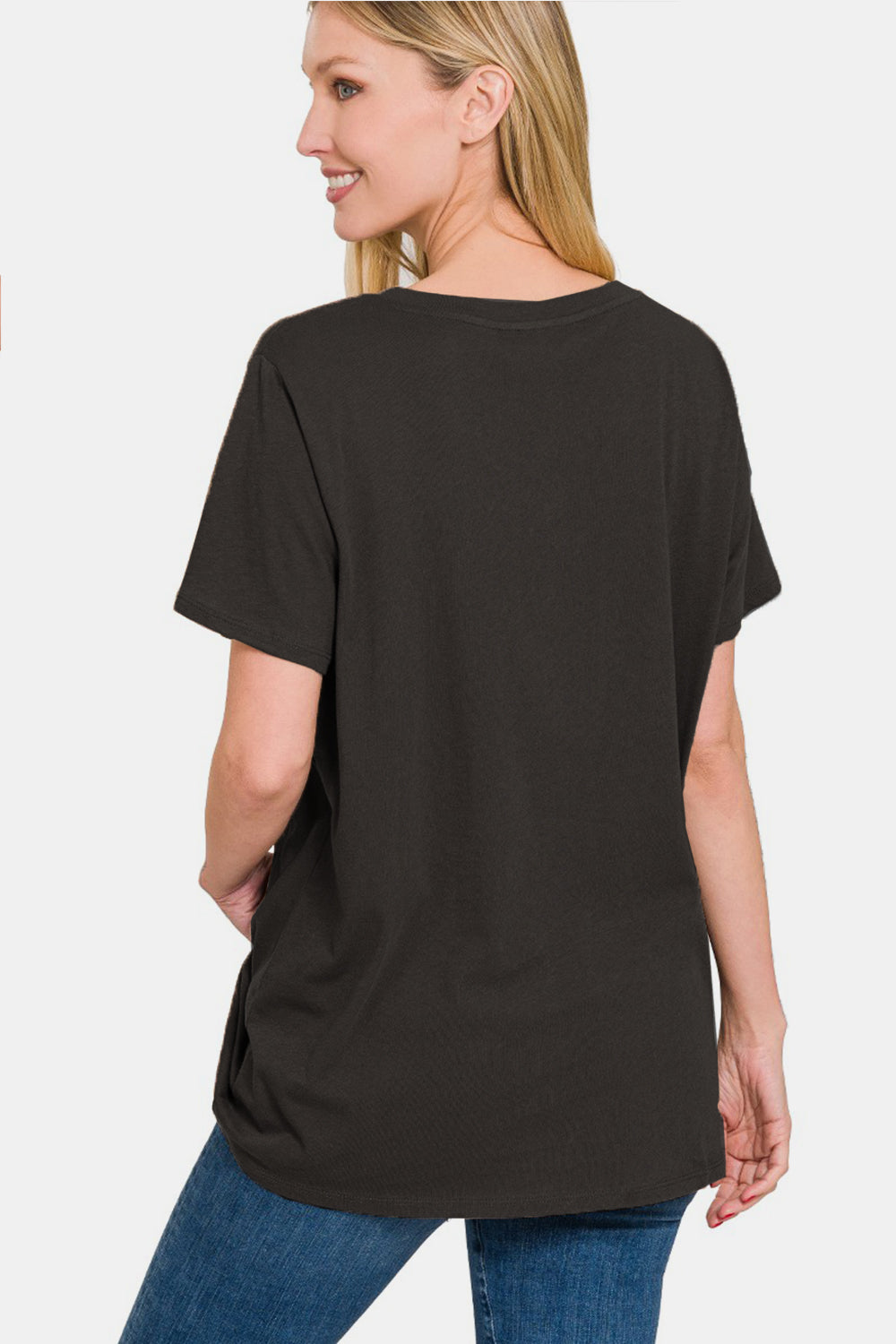 Zenana Full Size V-Neck Short Sleeve T-Shirt - Charming Charlie