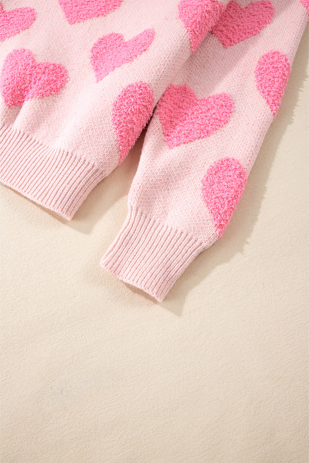 Valentine's Day Heart Jacquard Round Neck Sweater - Charming Charlie