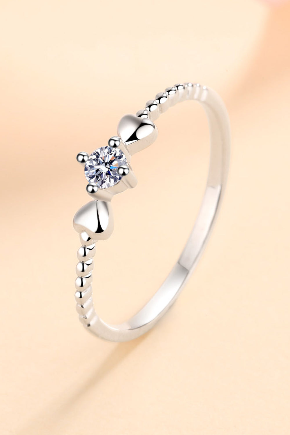 Adored Moissanite Heart 925 Sterling Silver Ring - Charming Charlie