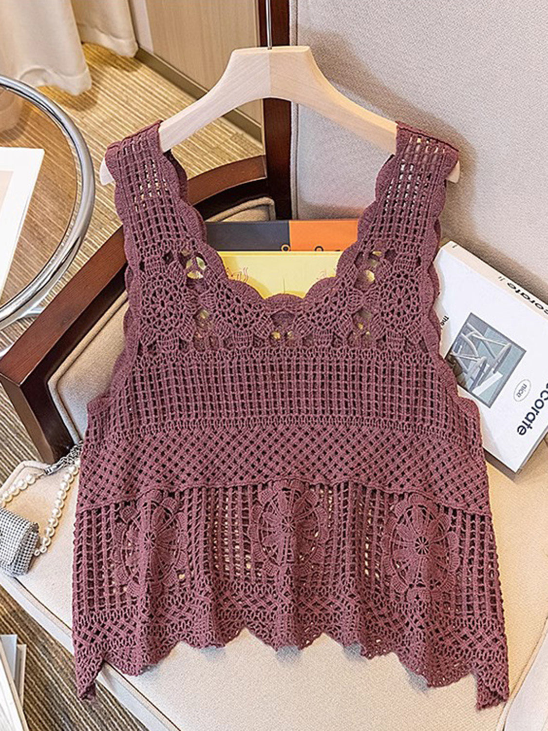 Openwork Scoop Neck Tank - Charming Charlie