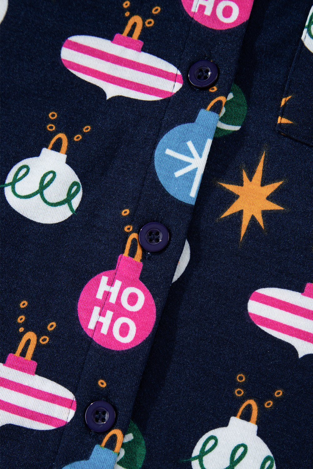 Christmas Lights Print Collared Neck Top and Pants Set - Charming Charlie