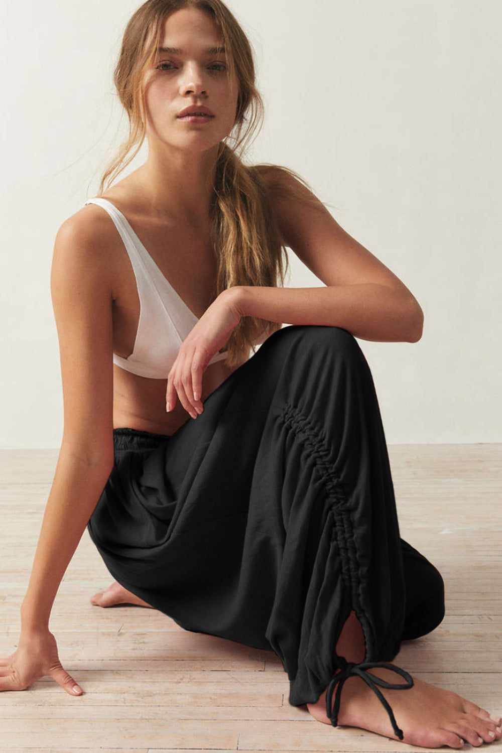 Drawstring Ruched Pants - Charming Charlie