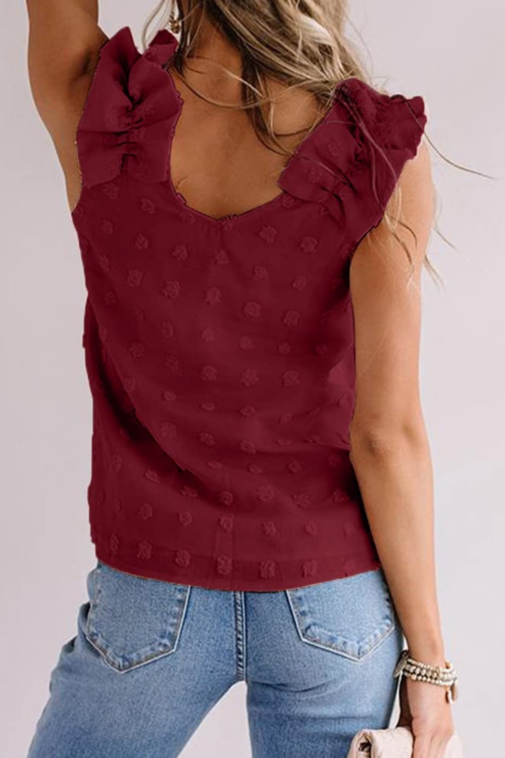 Full Size Swiss Dot V-Neck Tank - Charming Charlie