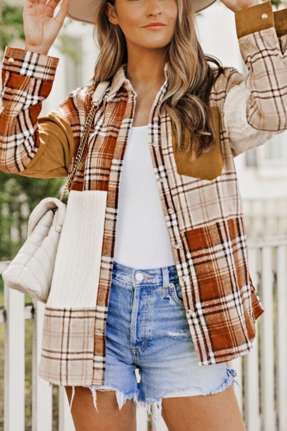 Plaid Button Up Long Sleeve Shacket - Charming Charlie