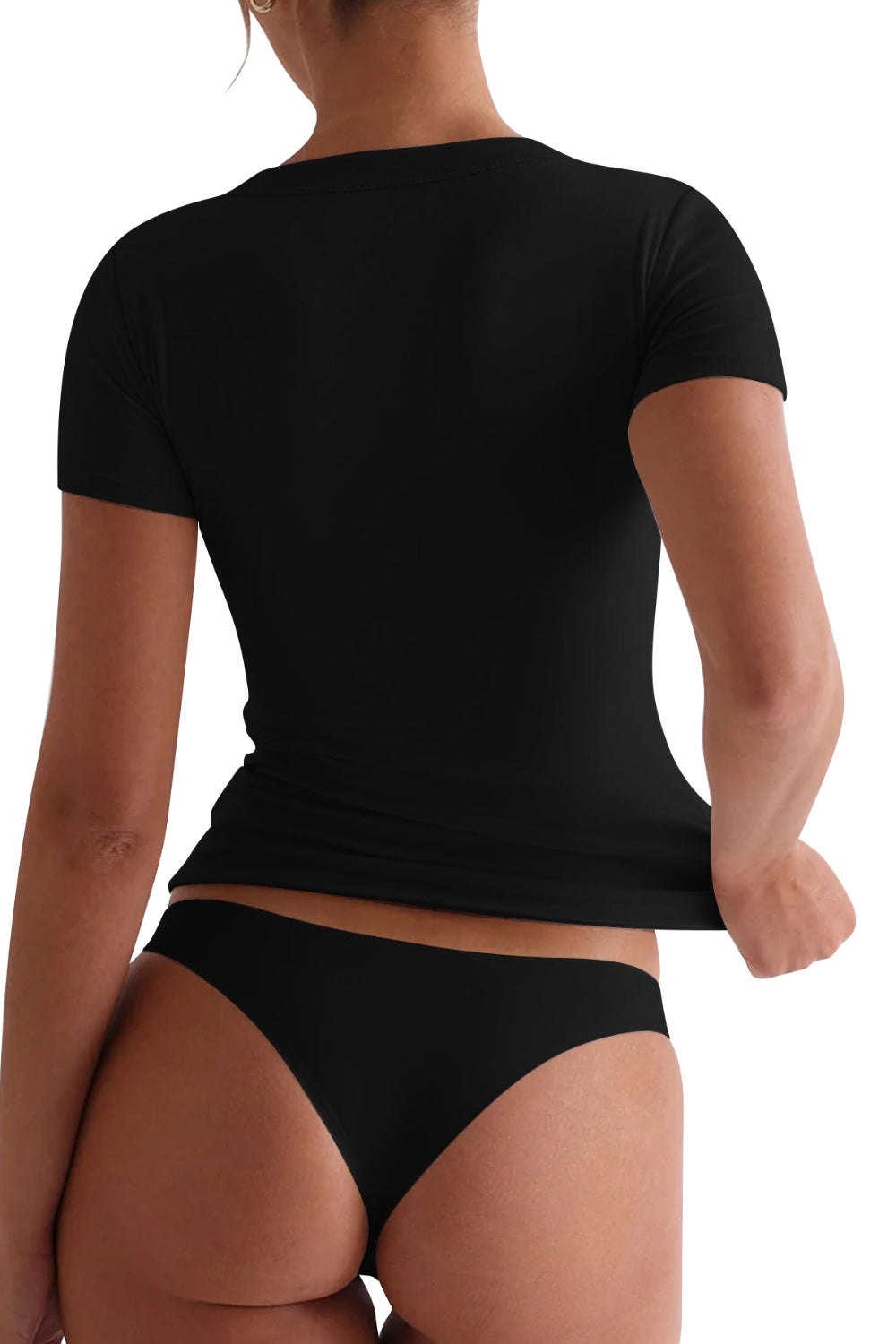 Lovelet Scoop Neck Short Sleeve T-Shirt - Charming Charlie