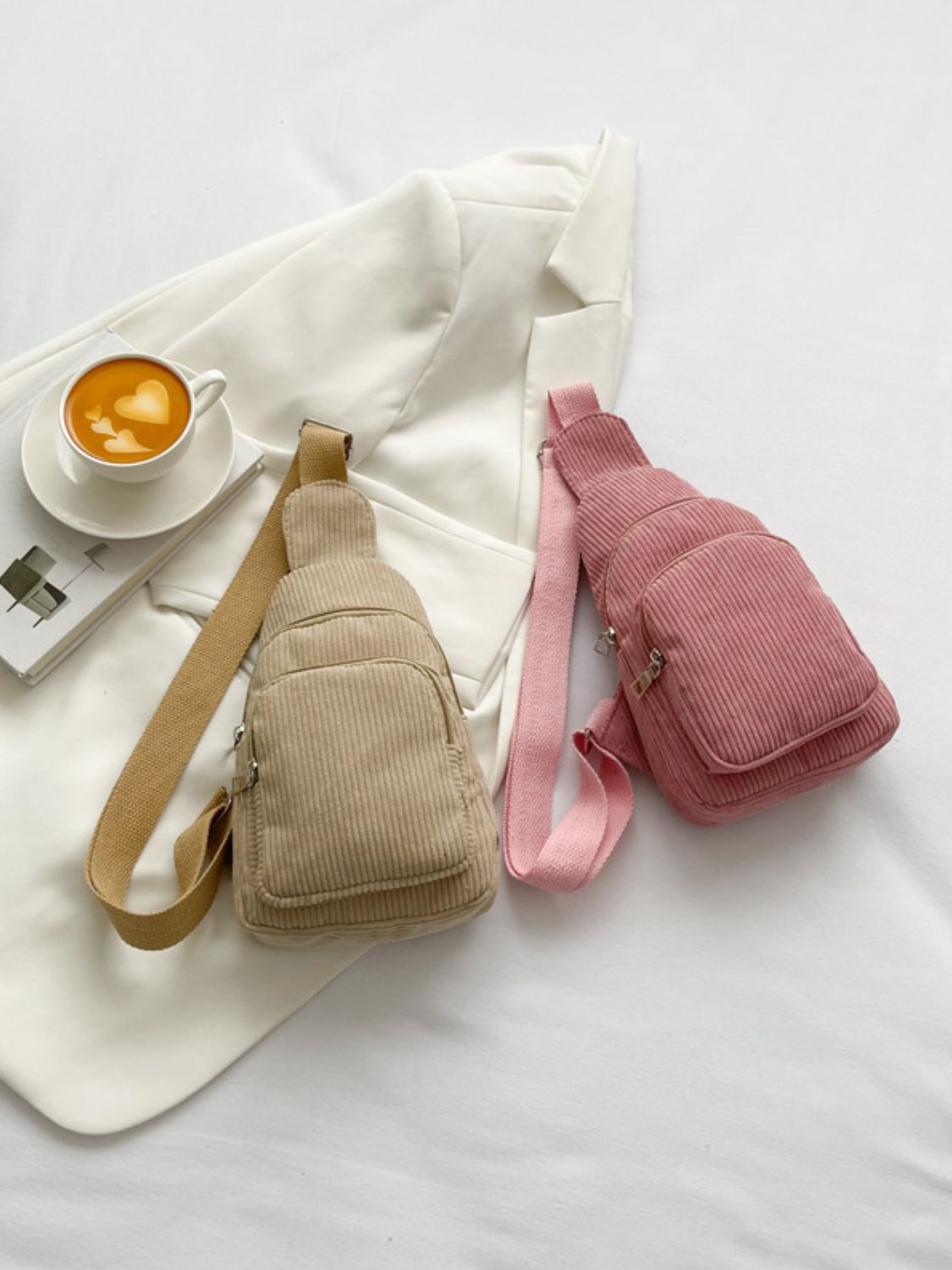 Corduroy Solid Color Crossbody Bag - Charming Charlie
